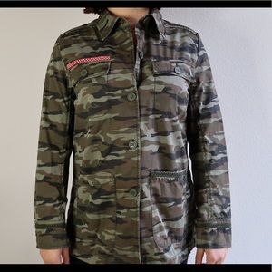 Army Print Trench Jacket